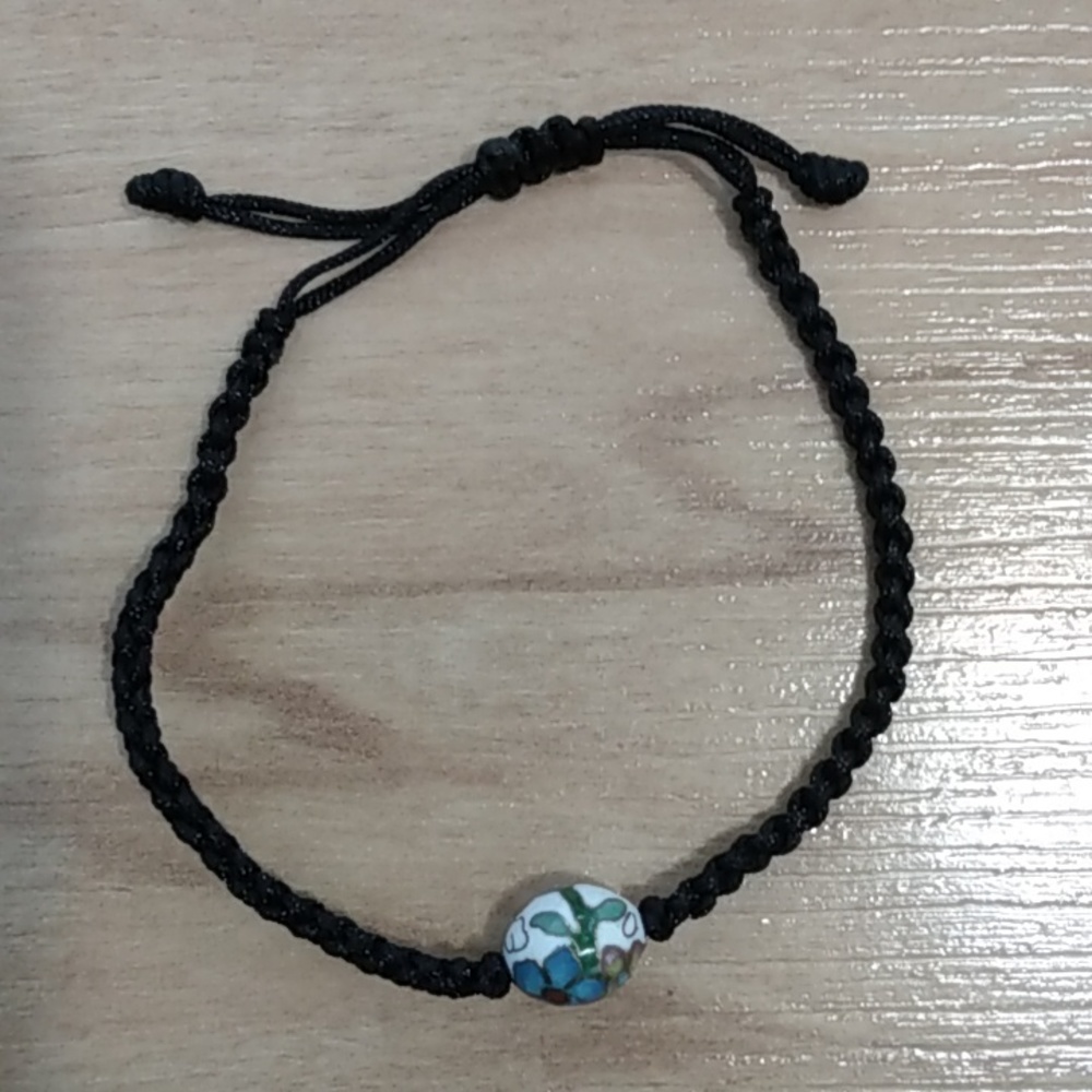 Cord bracelet Cloisonne bead Adjustable